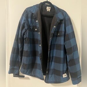 The North Face Blue and Black Checkered Jacket